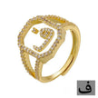 Fashion Micro Inlaid Zircon Arab Letters Ring for women