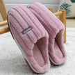 Home Cotton Slippers Women's Winter Plus Size Striped Plush Indoor