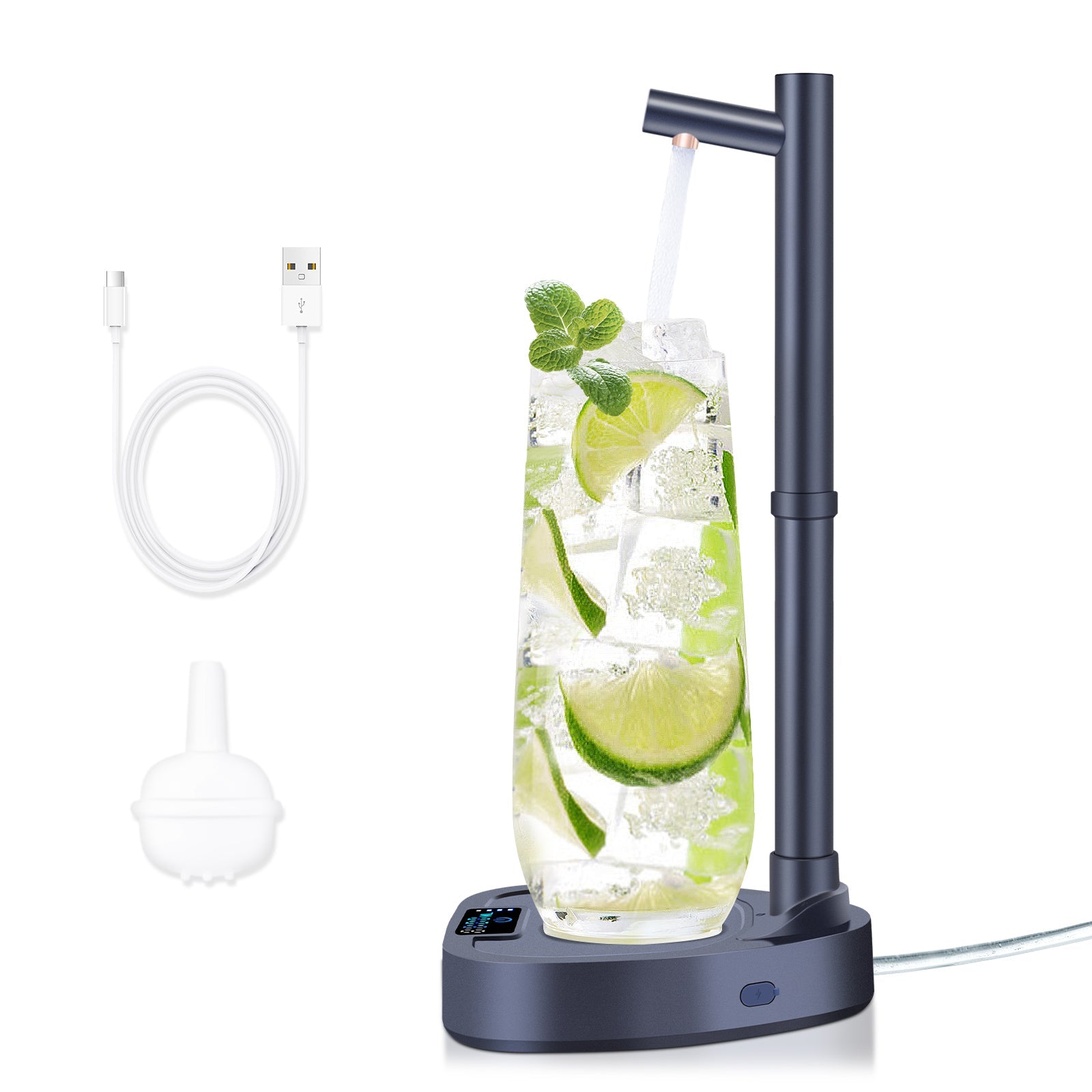 Rechargeable Electric Water Dispenser Pump with Extension Tube – Blue & White