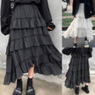 High Waist Layered Cake Skirt Irregular  MIDI Long skirt
