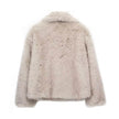 Winter Plush Open front Coat Thick lapel Outwear Faux Fur Coat women