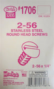 Kadee #1706 2-56 Stainless Steel Screws 2-56 x 1/4