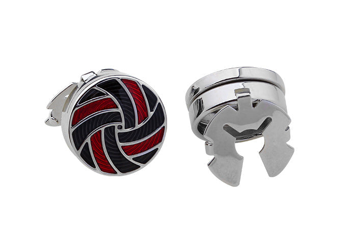 Men's Round Electroplated French Cufflinks – White Steel Business Shirt Cufflinks | Canada & USA