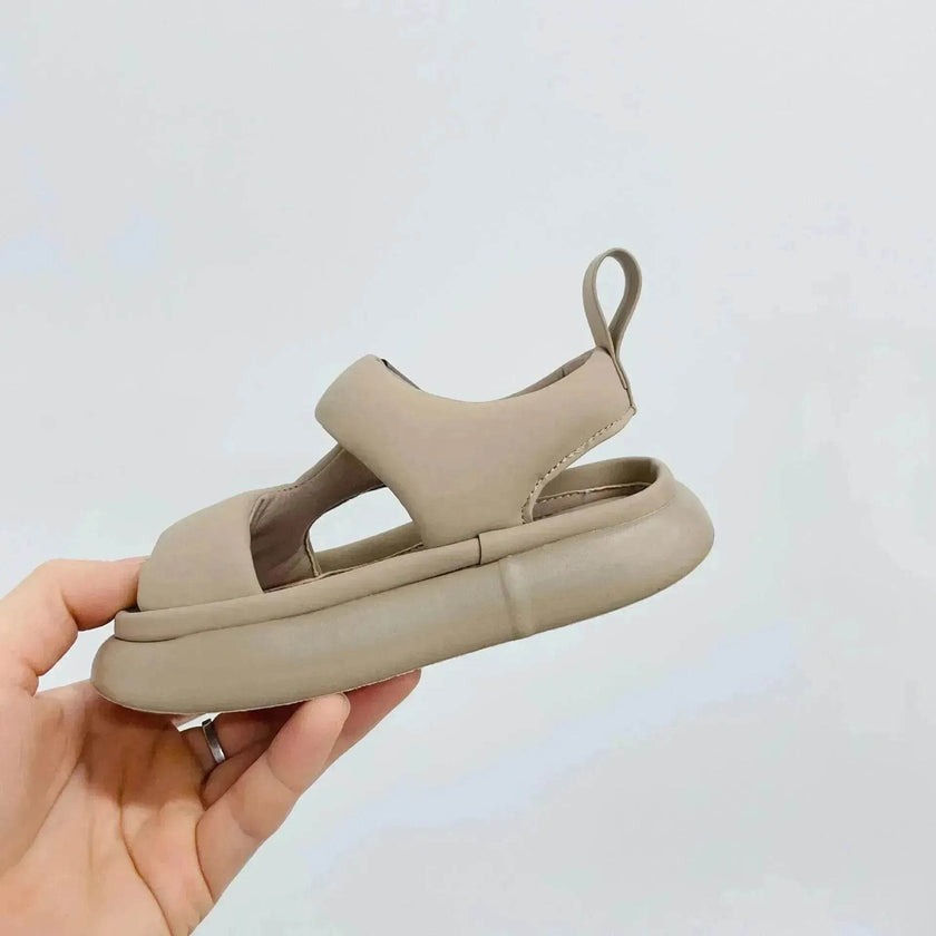 Baby Leisure Simple Pure Color Puff Beach Shoes