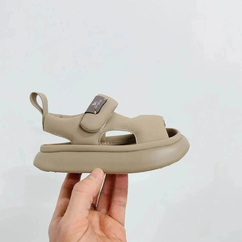 Baby Leisure Simple Pure Color Puff Beach Shoes