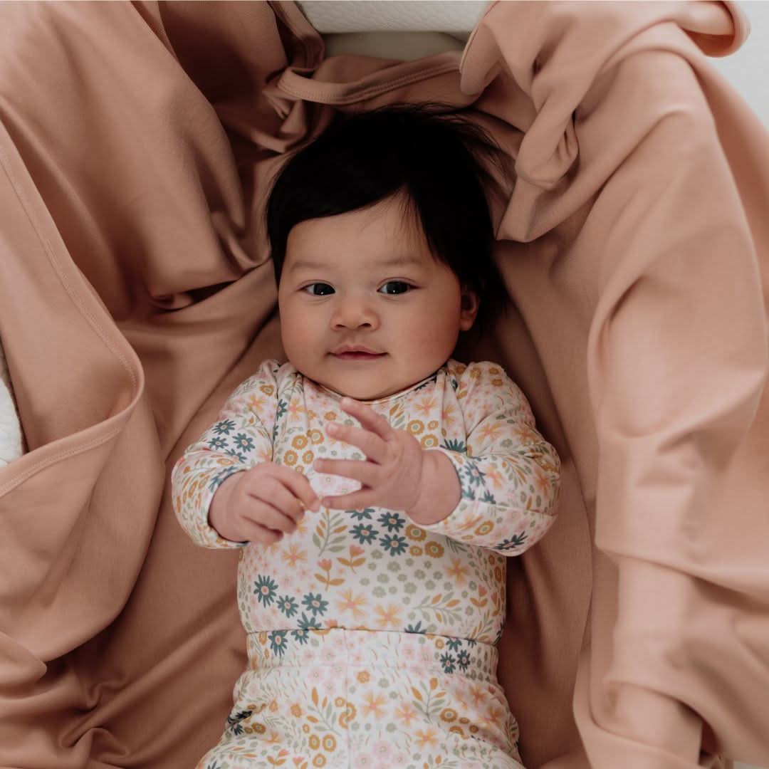 Baby Long-Sleeve Bamboo Onesie | Ditsy Snails