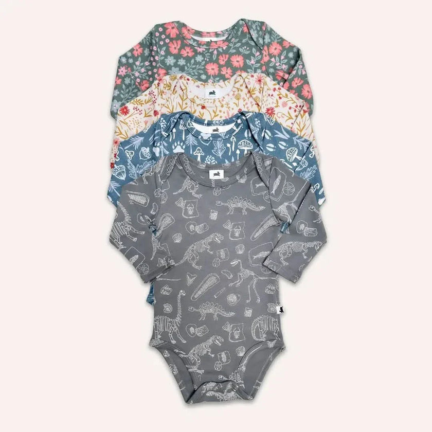 Baby Long-Sleeve Bamboo Onesie | Strawberry Patch