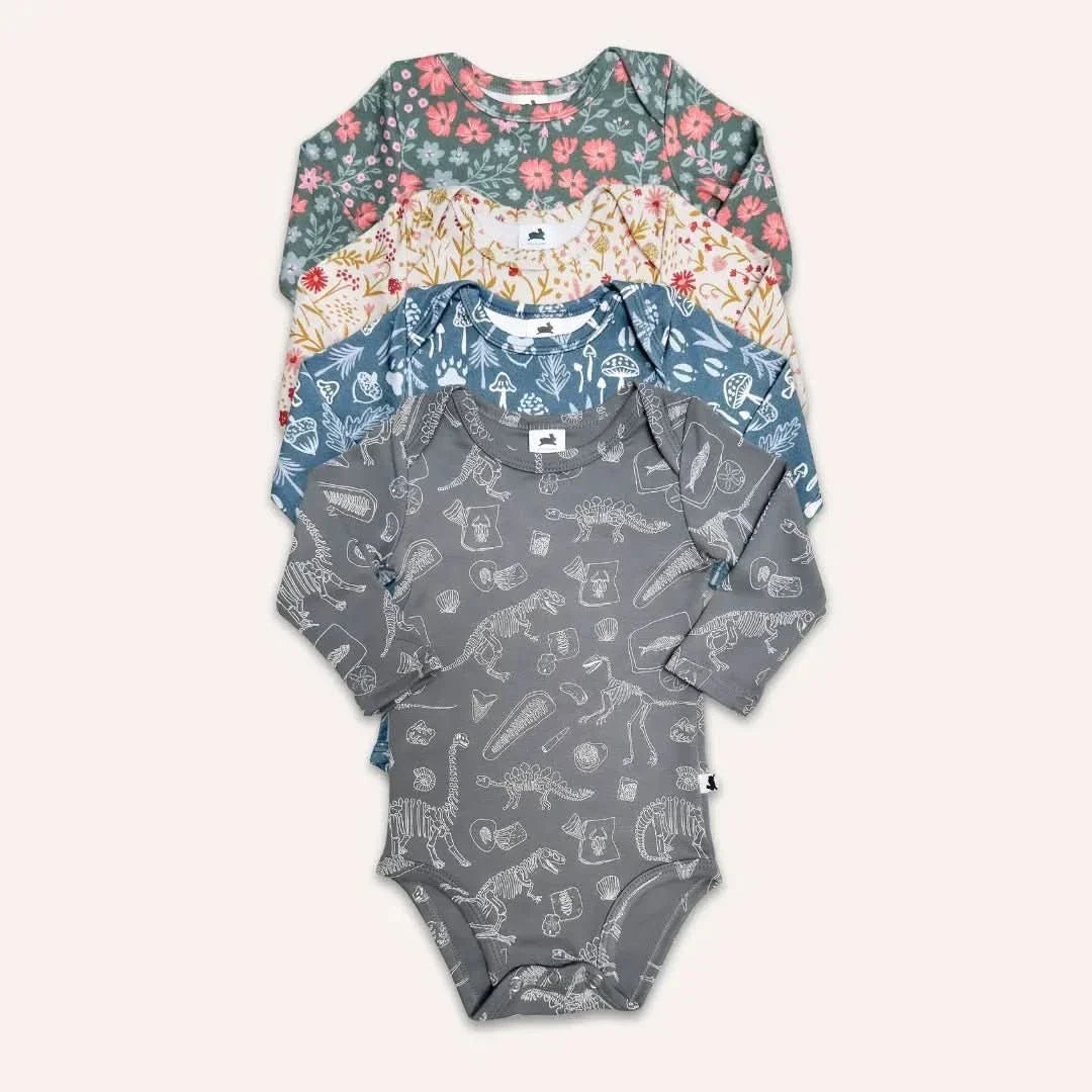 Baby Long-Sleeve Bamboo Onesie | Fossil