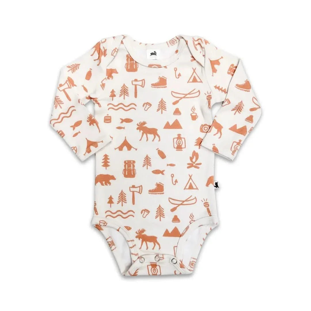 Baby Long-Sleeve Bamboo Onesie | Eucalyptus Gingham