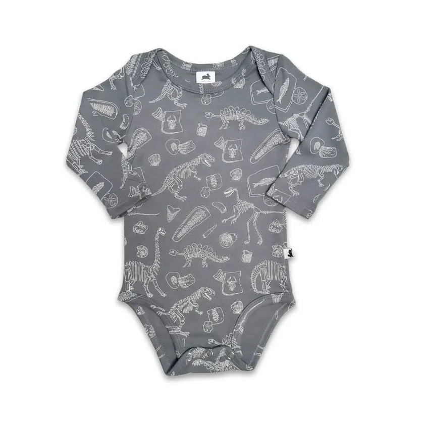 Baby Long-Sleeve Bamboo Onesie | Ditsy Snails