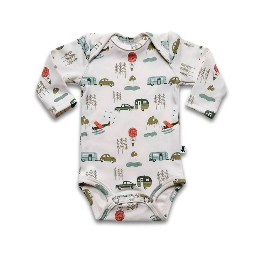 Baby Long-Sleeve Bamboo Onesie | Ditsy Snails