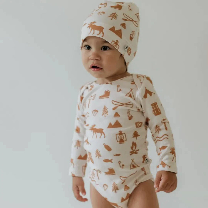 Baby Long-Sleeve Bamboo Onesie | Market Veggies
