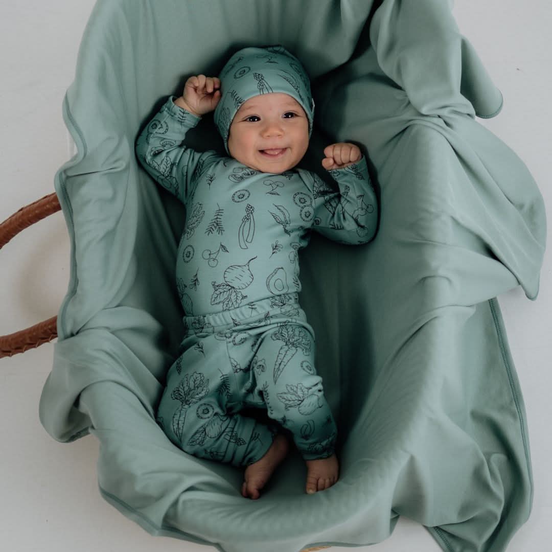 Baby Long-Sleeve Bamboo Onesie | Strawberry Patch