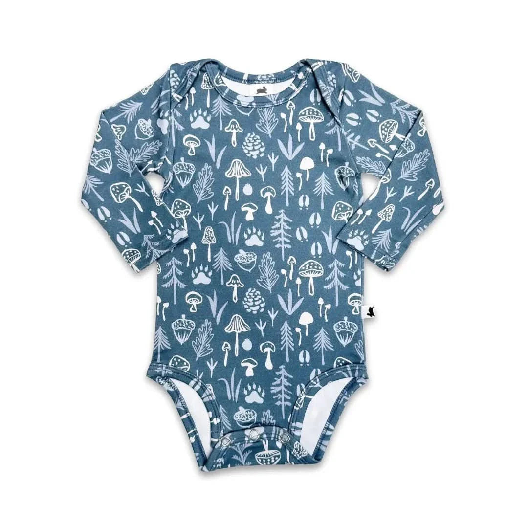 Baby Long-Sleeve Bamboo Onesie | Ditsy Snails