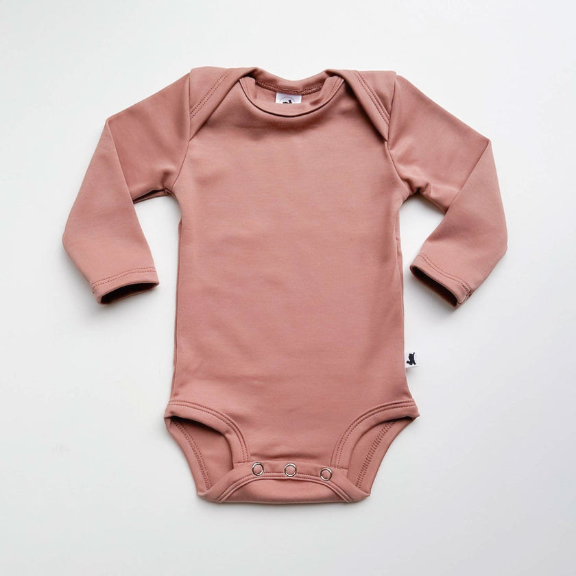 Baby Long-Sleeve Bamboo Onesie | Rose