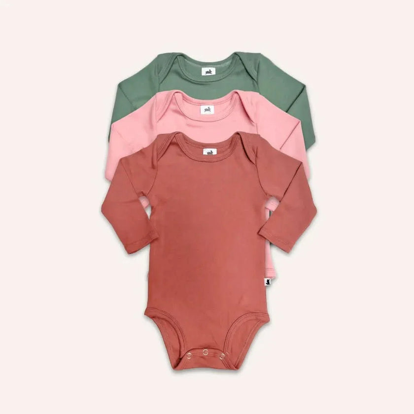Baby Long-Sleeve Bamboo Onesie | Burnt Brick