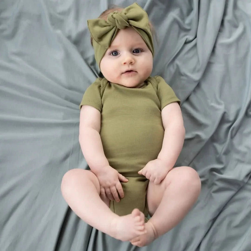 Baby Short Sleeve Bamboo Onesie | Papaya