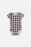 Baby Short Sleeve Bamboo Onesie | Bison Plaid