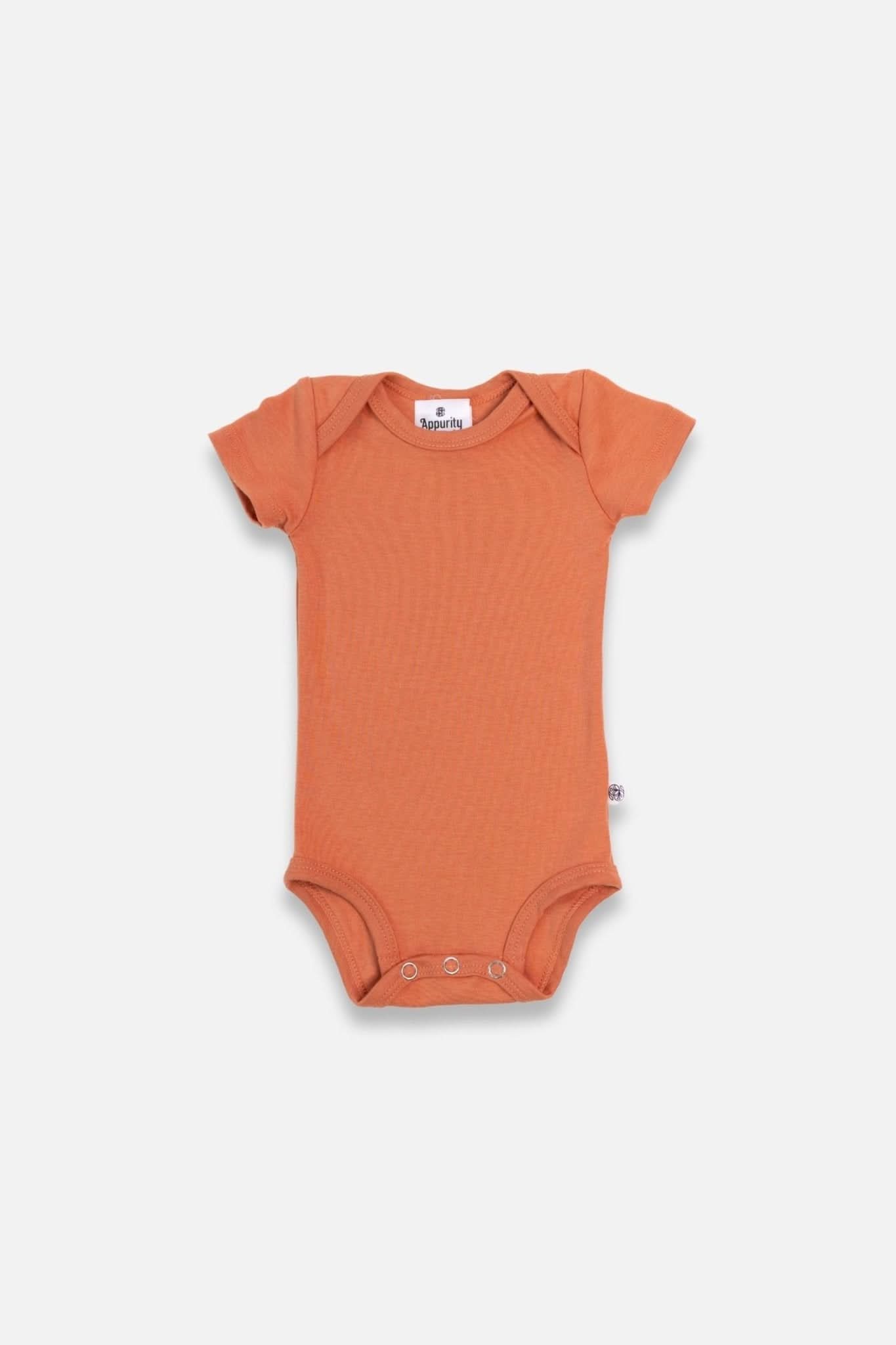 Baby Short Sleeve Bamboo Onesie | Papaya
