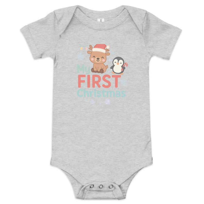 Baby short sleeve one piece - My First Christmas