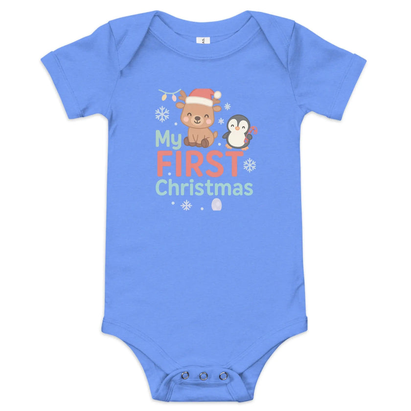 Baby short sleeve one piece - My First Christmas