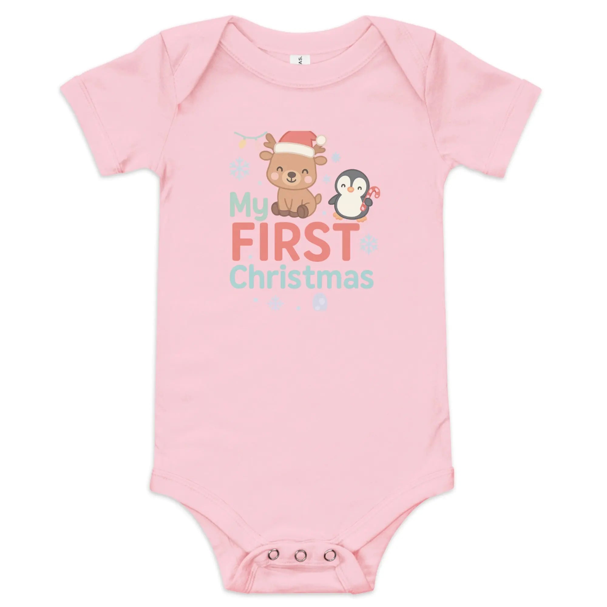 Baby short sleeve one piece - My First Christmas
