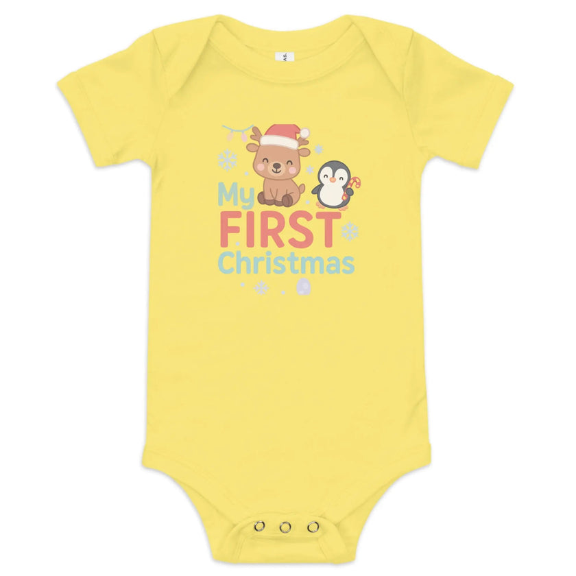 Baby short sleeve one piece - My First Christmas
