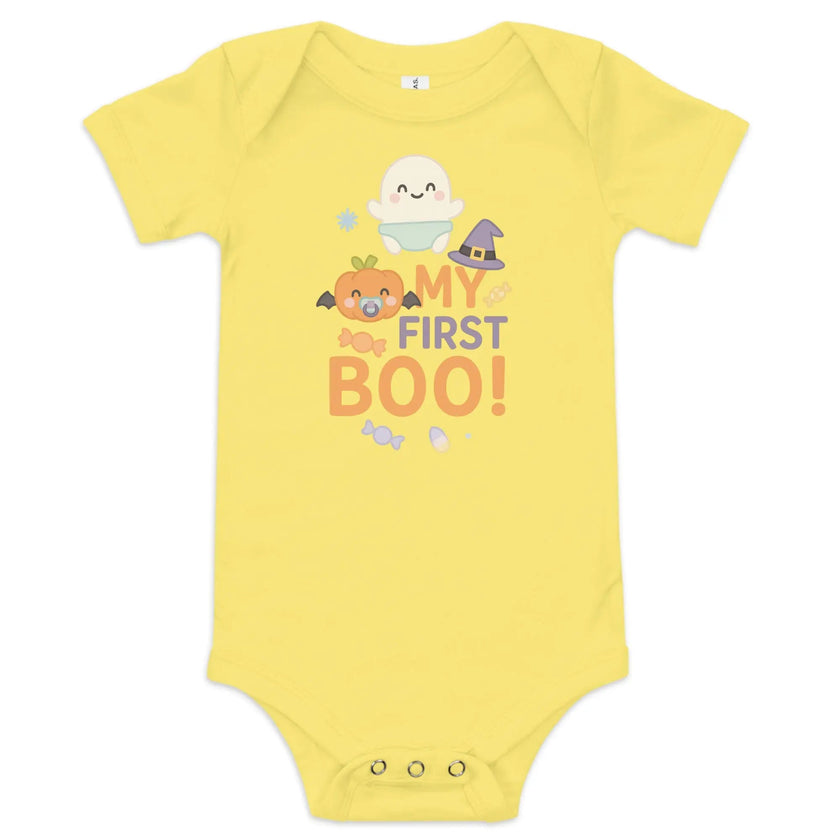 Baby short sleeve one piece- My First Boo