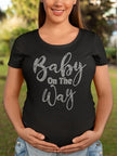 Baby on the Way Rhinestone Shirt – Pregnancy Announcement Sparkle Bling Tee | Blingdazzel