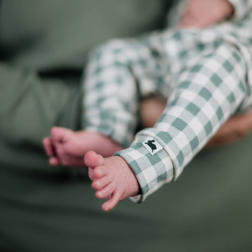 Baby Bamboo Leggings | Eucalyptus Gingham