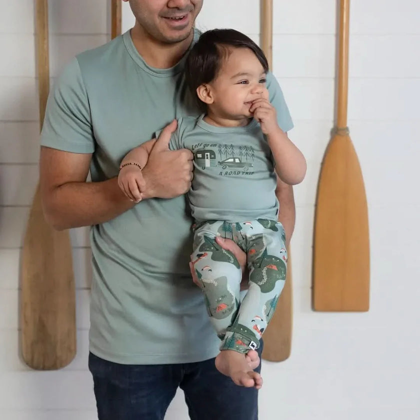 Baby Bamboo Leggings | Berry Stripe