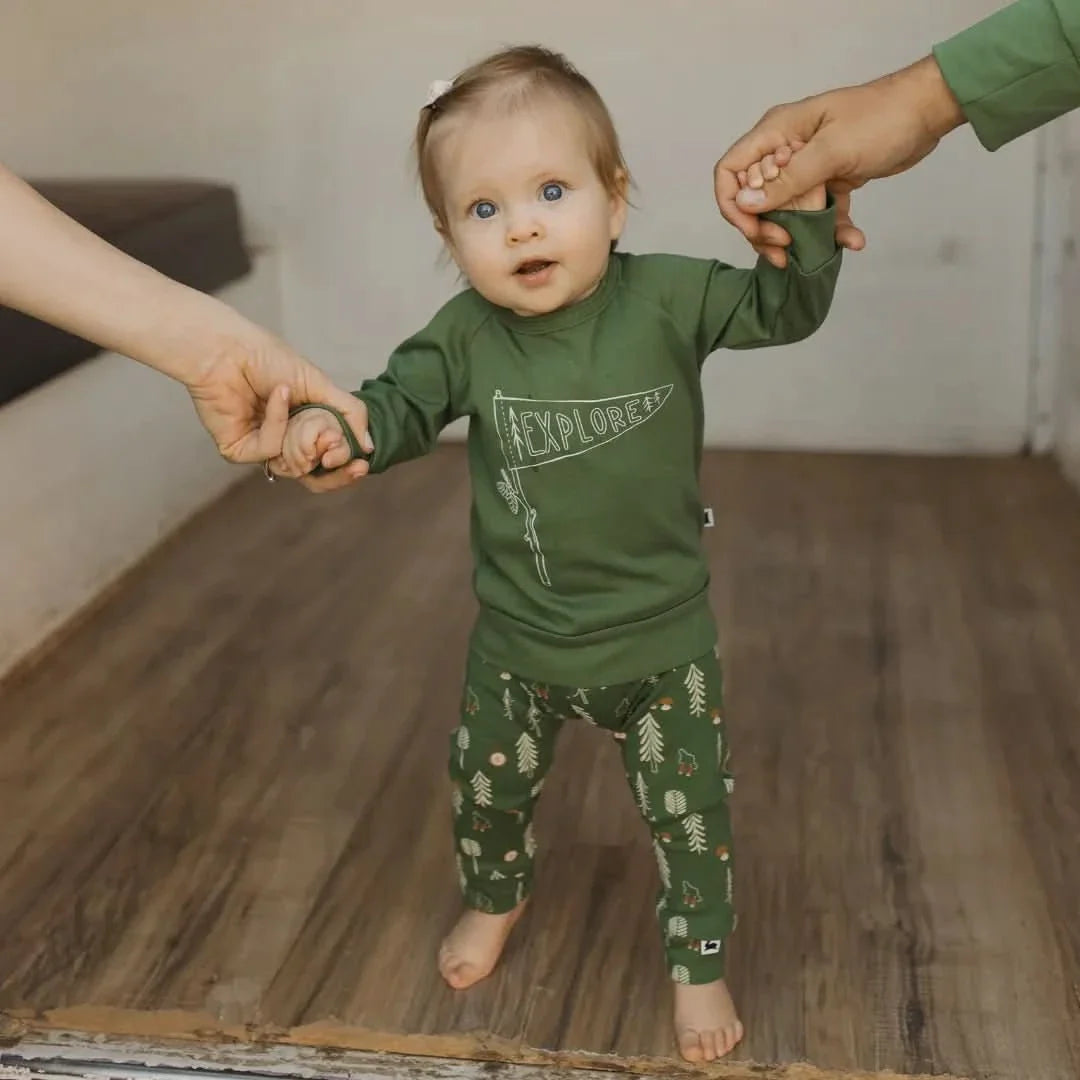 Baby Bamboo Leggings | Blue Checkers