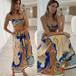 Elegant Ladies Spaghetti strap Vacation Resort Boho Floral Summer Maxi dress