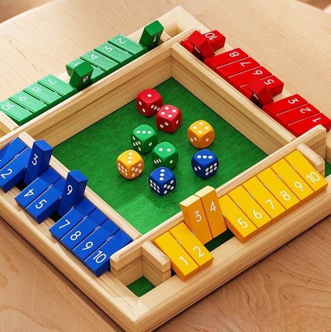 Children Dice Game,2-4 Player Family Wooden Board Table Math Games For Adults And Kids.