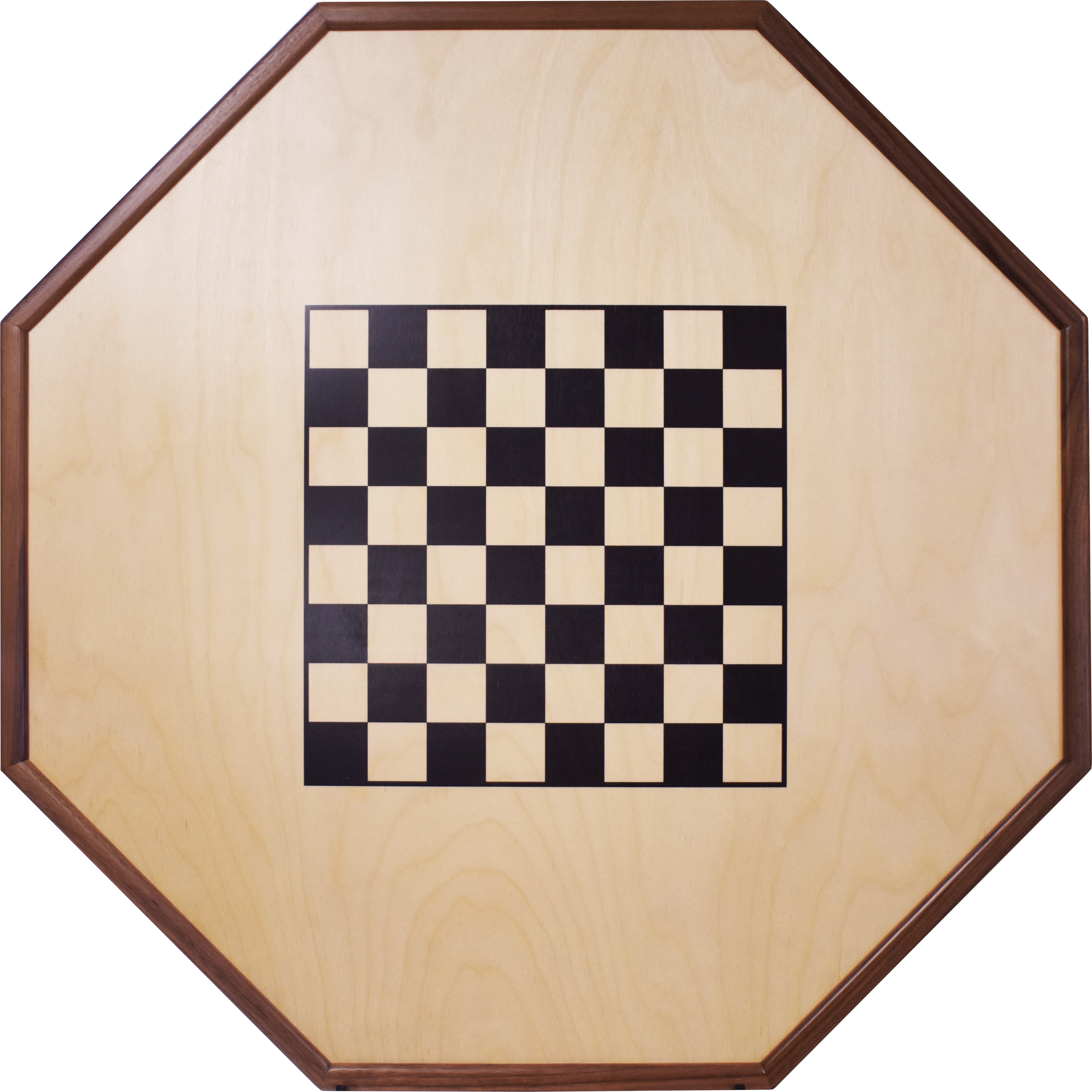 The Deluxe Walnut Rail - Traditional Octagon Crokinole Board Game Set