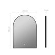 Backlit Frame Arched LED Mirror with Motion Sensor, Anti-Fog