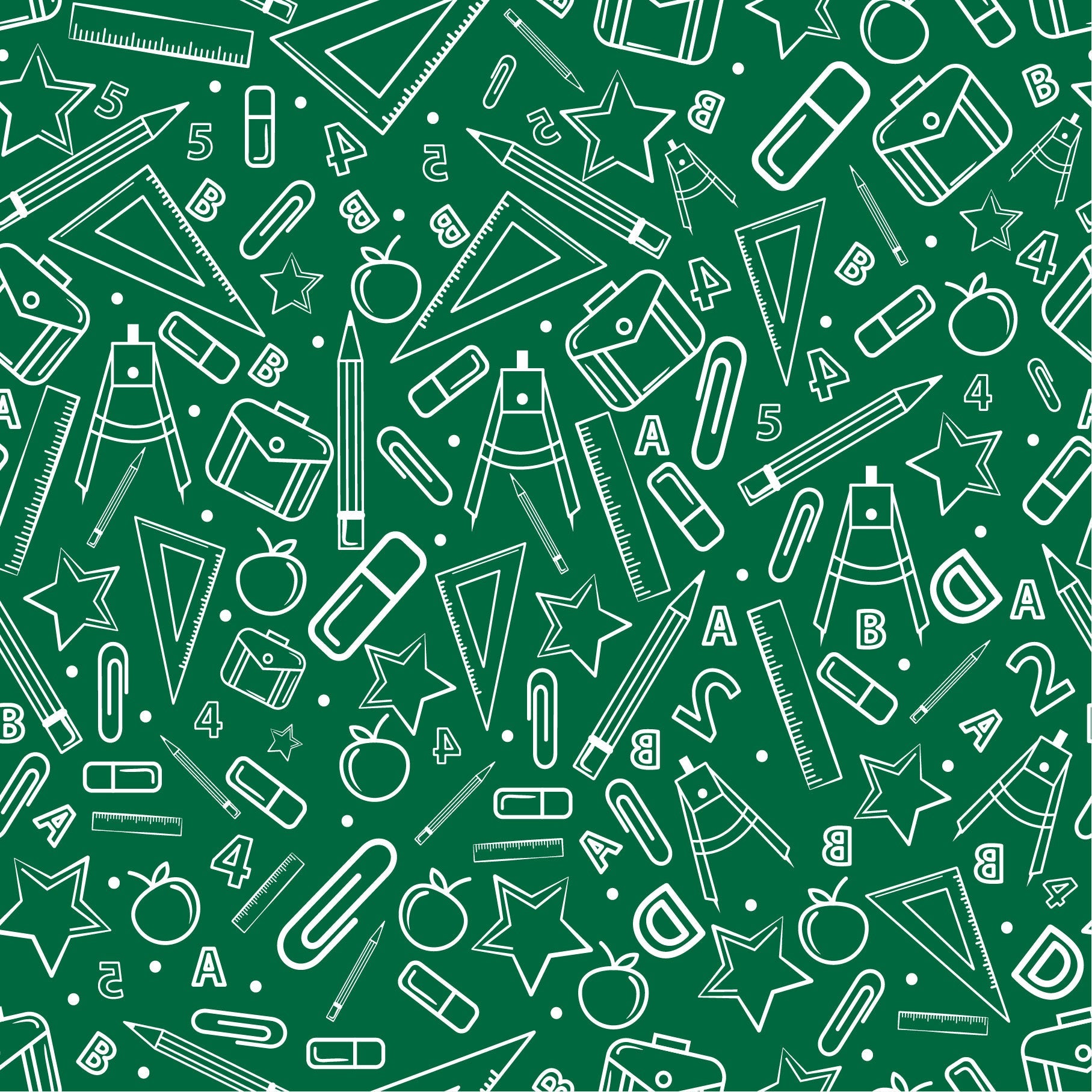 Craft HTV Back to School - School Supplies with Green background Pattern