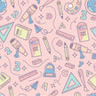 Craft HTV Back to School - School Supplies with Pastel Pink Background Pattern