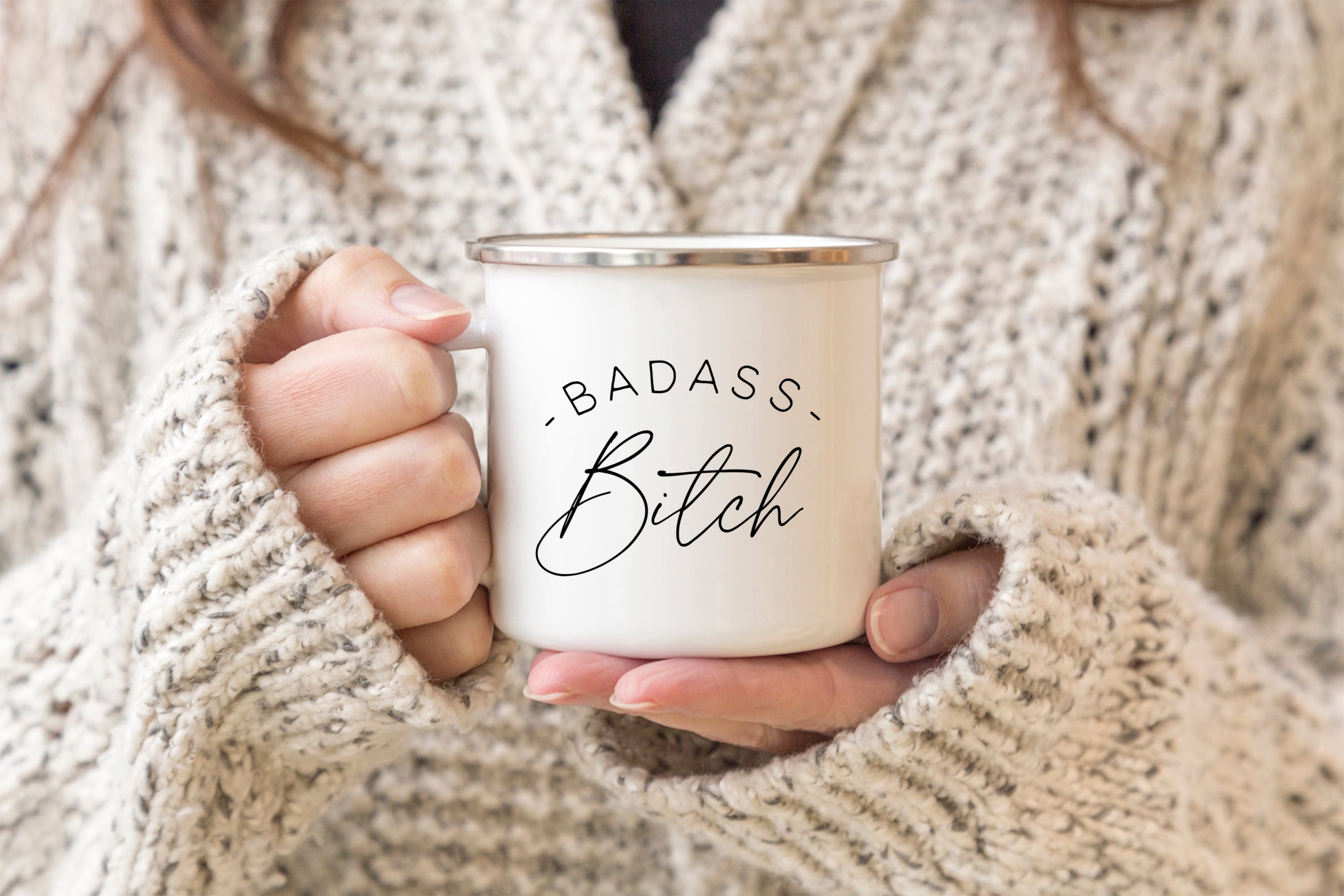 Badass Bitch camper mug