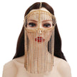 Punk Rhinestone Tassel Fringed Face Mask Head Chains