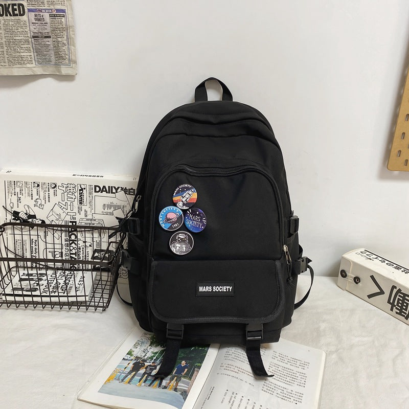 Mars Society Nylon Backpack – College & High School Students | Large Capacity, Astronaut Badge
