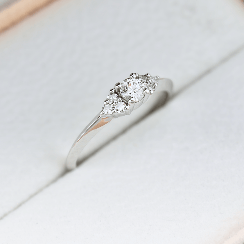 Bague Cluster en or 14K -18K ou platine et diamants
