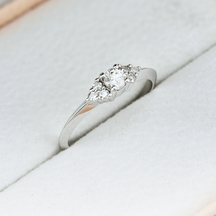 Bague Cluster en or 14K -18K ou platine et diamants
