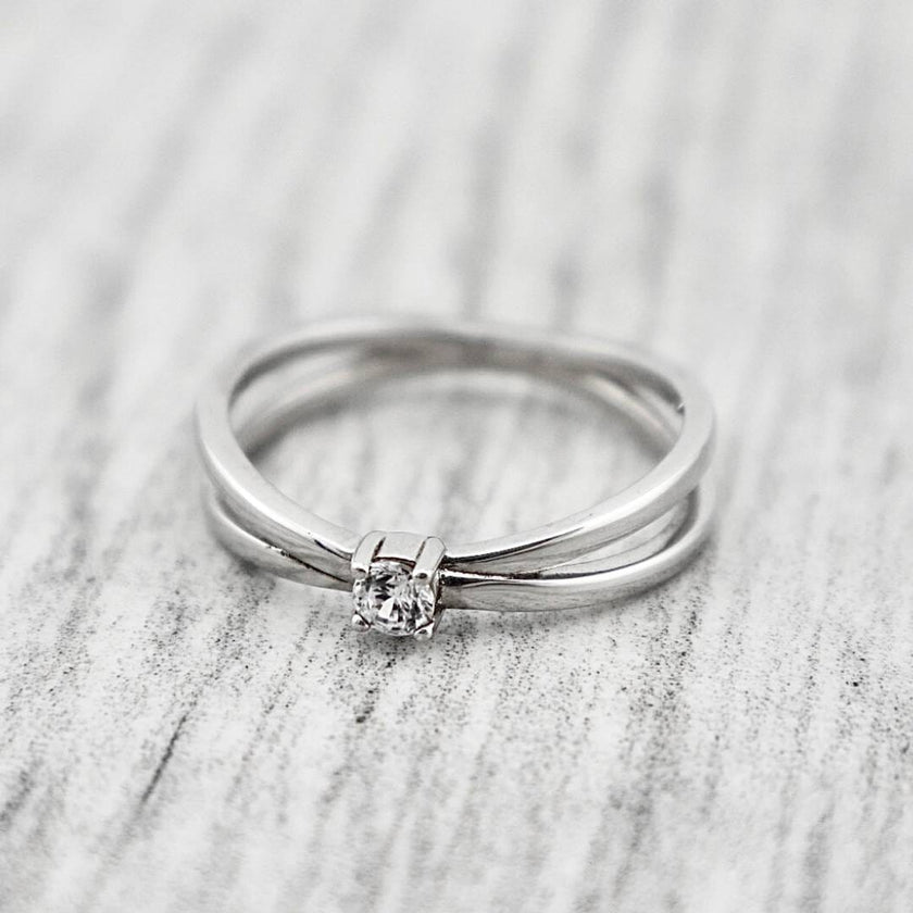 Bague Croisée en argent sterling