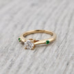 Bague ensemble D'alliance Émeraude et Diamant 0,5 ct