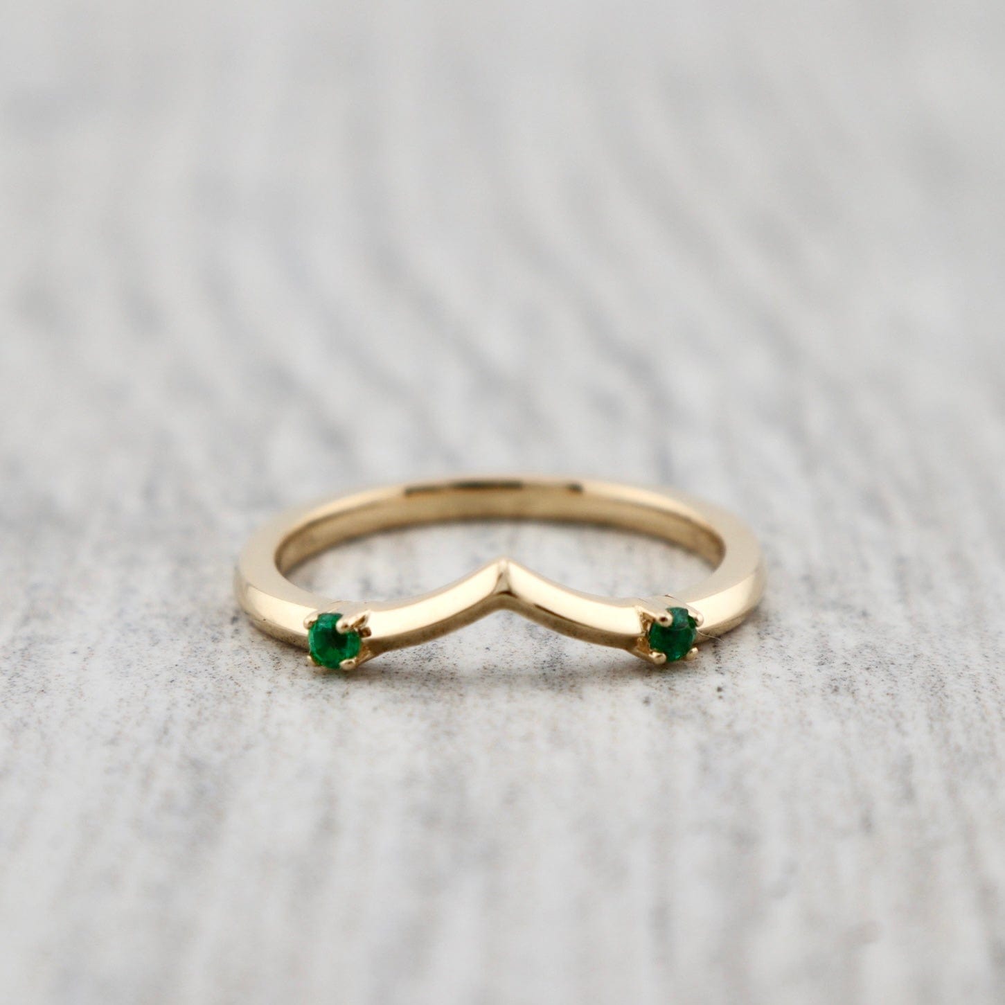 Bague ensemble D'alliance Émeraude et Diamant 0,5 ct