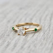 Bague ensemble D'alliance Émeraude et Diamant 0,5 ct