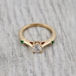 Bague ensemble D'alliance Émeraude et Diamant 0,5 ct