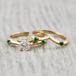Bague ensemble D'alliance Émeraude et Diamant 0,5 ct