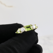 Bague en or 14K - 18K ou platine, péridots et diamants